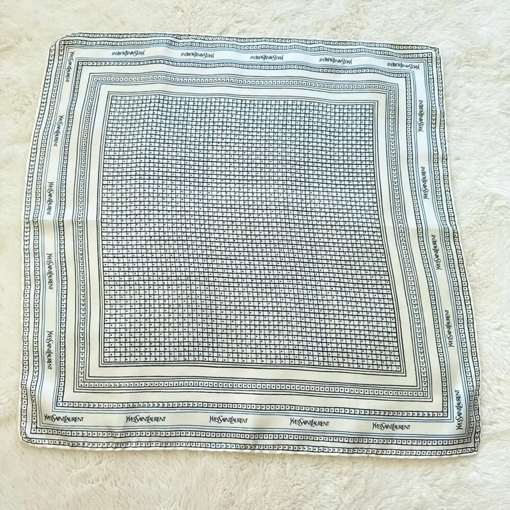 Yves Saint Laurent silk square scarf Authentic
